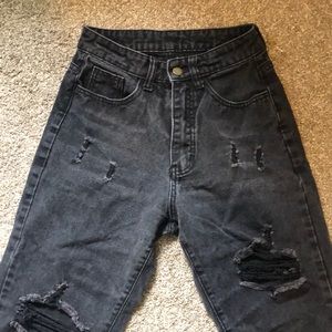 black ripped jeans